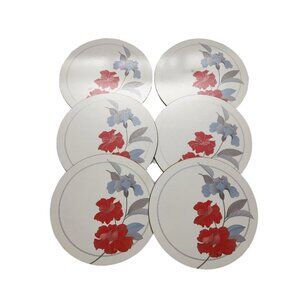 Jason Collection Designer Round Floral Iris Placemats Set of 6